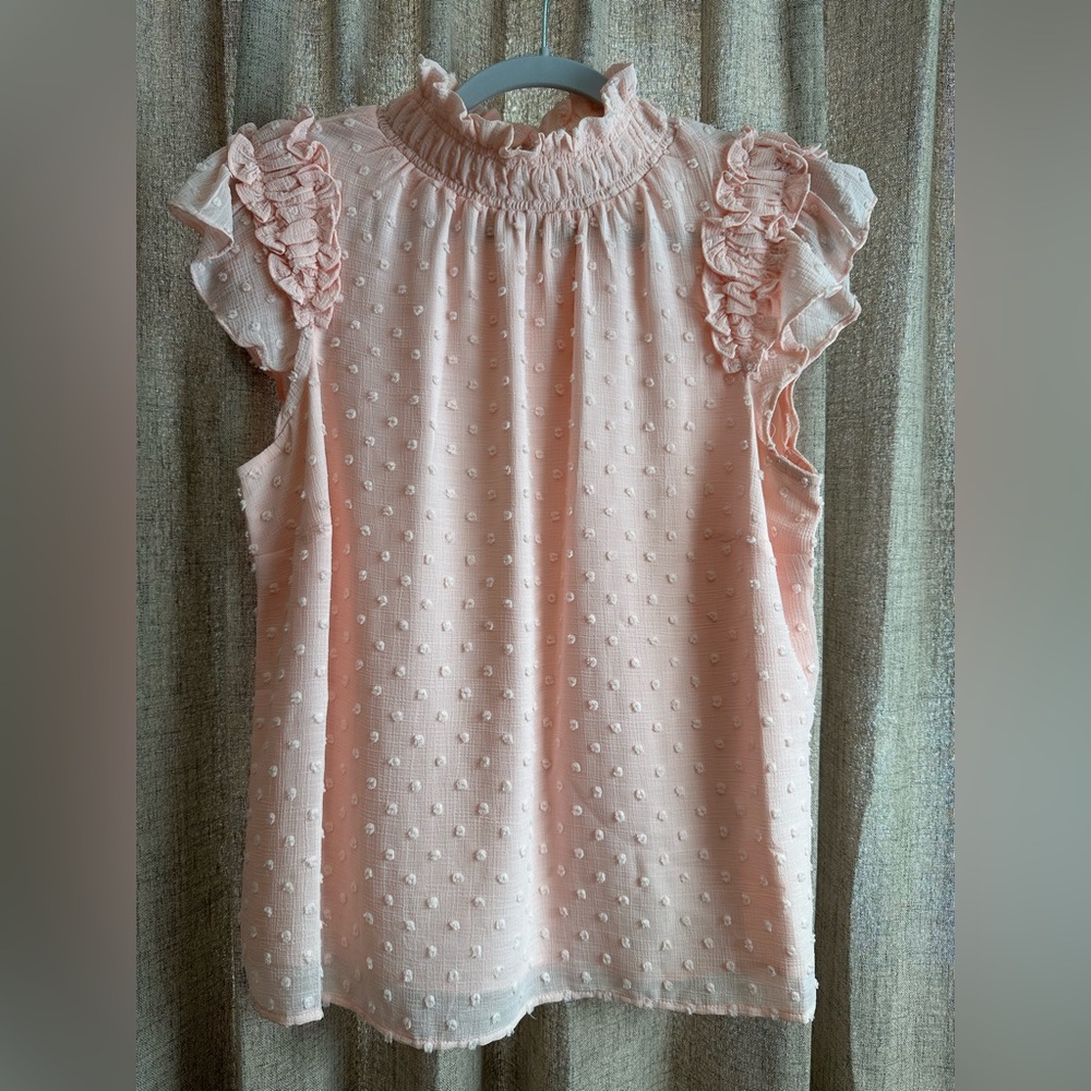 CeCe Pink Ruffle Sleeve Blouse